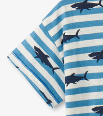 Hatley Tops | Baby & Toddler Baby & Toddler Boys Shark Stripes Slouchy Tee