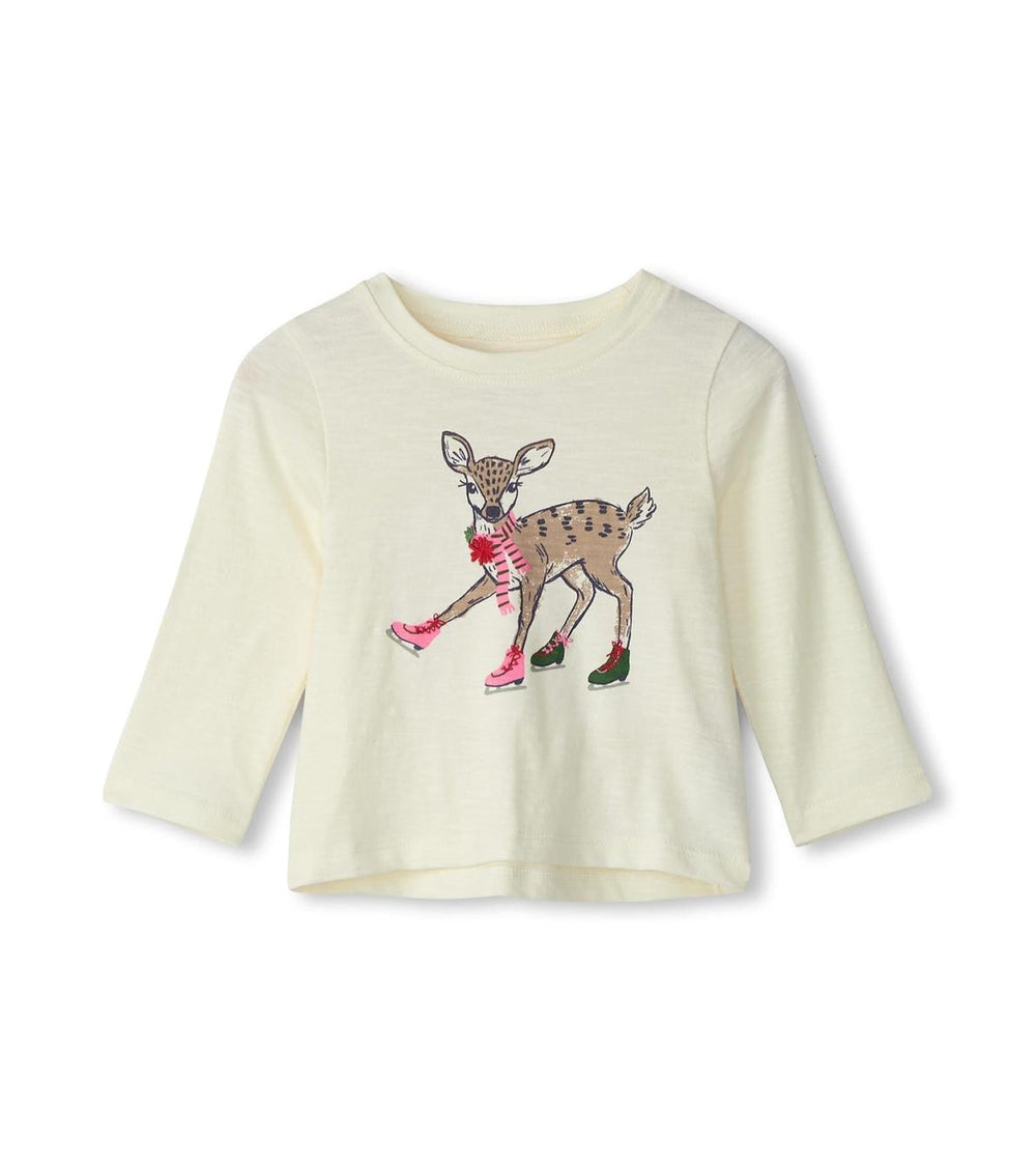 Hatley Tops | Baby & Toddler Baby & Toddler Skating Deer Long Sleeve T-Shirt