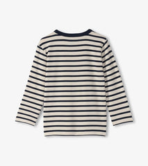 Hatley Tops | Boys Boys Black & Cream Long Sleeve Bamboo T-Shirt