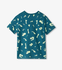Hatley Tops | Boys Boys Dino Fossils Glow In The Dark Graphic Tee