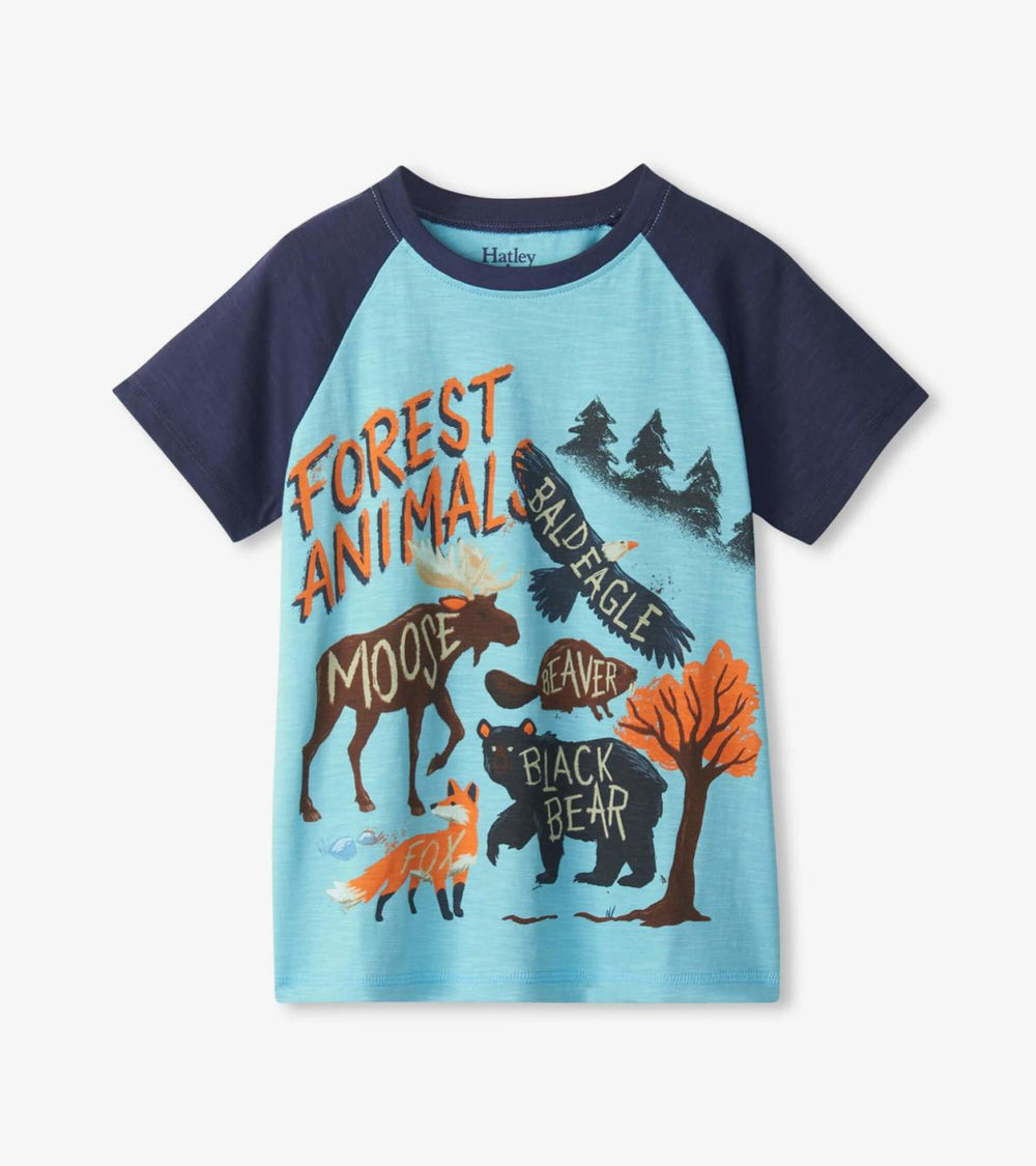 Hatley Tops | Boys Boys Forest Animals Raglan T-Shirt