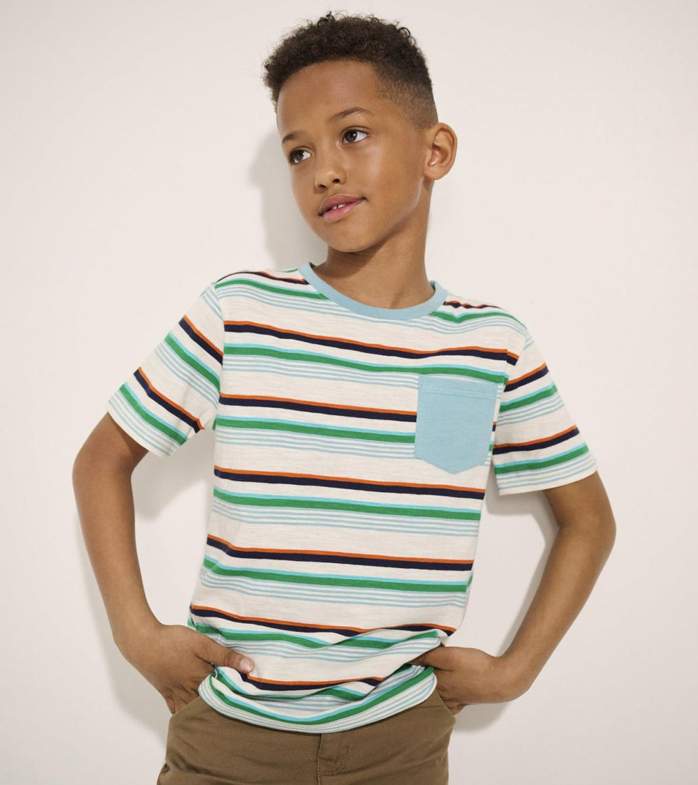 Hatley Tops | Boys Boys Hiking Stripes Pocket Tee