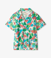 Hatley Tops | Boys Boys Jungle Dino Short Sleeve Jersey Button Down