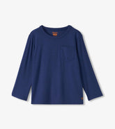 Hatley Tops | Boys Boys Patriot Blue Long Sleeve Bamboo T-Shirt