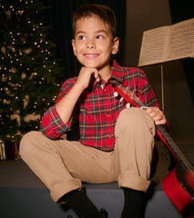 Hatley Tops | Boys Boys Red Plaid Button Down Shirt