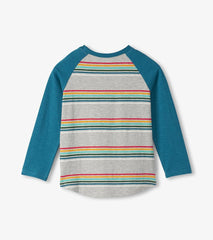 Hatley Tops | Boys Boys Retro Stripes Long Sleeve Raglan T-Shirt