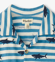 Hatley Tops | Boys Boys Shark Stripes Jersey Button Down
