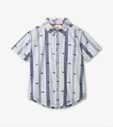 Hatley Tops | Boys Nautical Whales Short Sleeve Button Down Shirt
