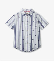 Hatley Tops | Boys Nautical Whales Short Sleeve Button Down Shirt