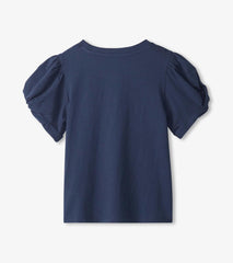 Hatley Tops | Girls Girls Navy Twisted Sleeve Tee