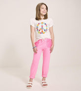 Hatley Tops | Girls Girls Peace Flower Twisted Sleeve Tee