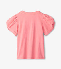 Hatley Tops | Girls Girls Pink Sachet Twisted Sleeve Tee