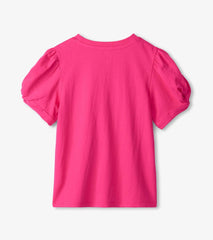 Hatley Tops | Girls Girls Pink Twisted Sleeve Tee