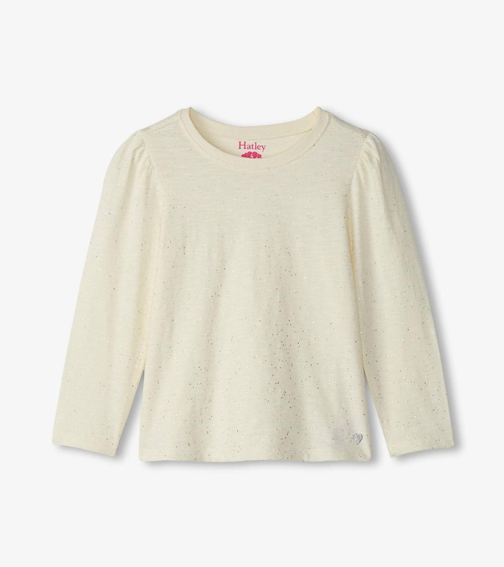 Hatley Tops | Girls Girls Silver Hot Melt Long Sleeve Graphic Tee