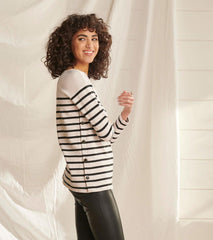Hatley Tops | Women Ali Breton Top - Cream Melange Stripes