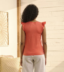 Hatley Tops | Women Flutter Tank - Coral
