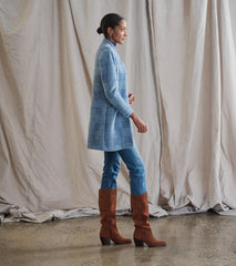 Hatley Tops | Women Open Front Jacket - Blue Check