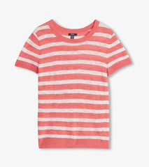 Hatley Tops | Women Simone Knit Tee - Coral Stripes