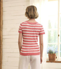 Hatley Tops | Women Simone Knit Tee - Coral Stripes