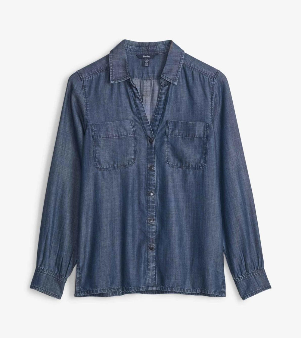 Hatley Tops | Women Utility Buttondown - Maritime Denim Wash