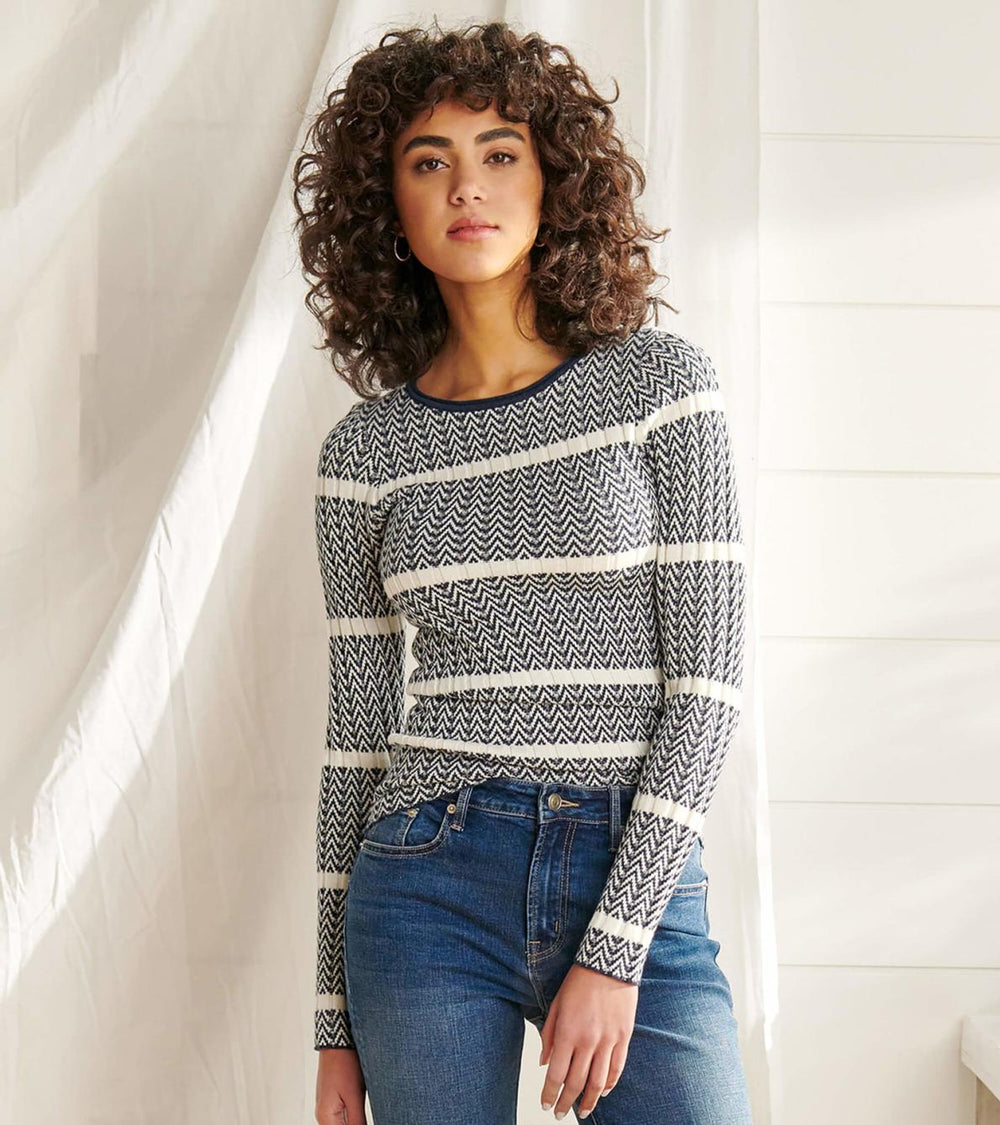 Hatley Tops | Women Zig Zag Sweater - Maritime