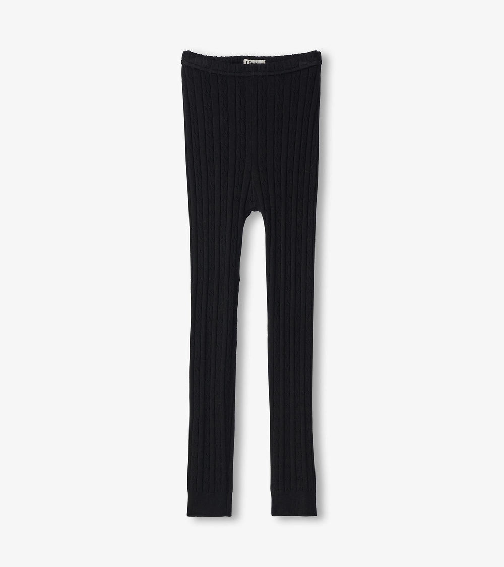 Girls Black Cable Knit Leggings | Hatley Onsale Girls