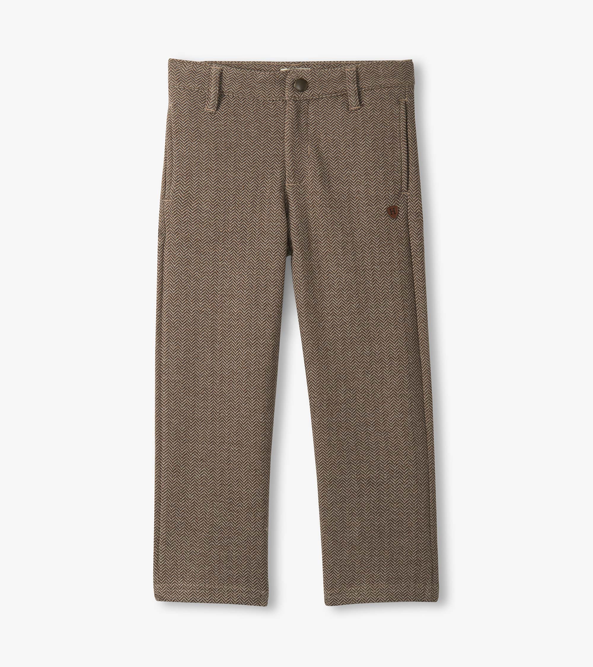Boys Brown Sugar Herringbone Straight Leg Pants | Hatley US Boys