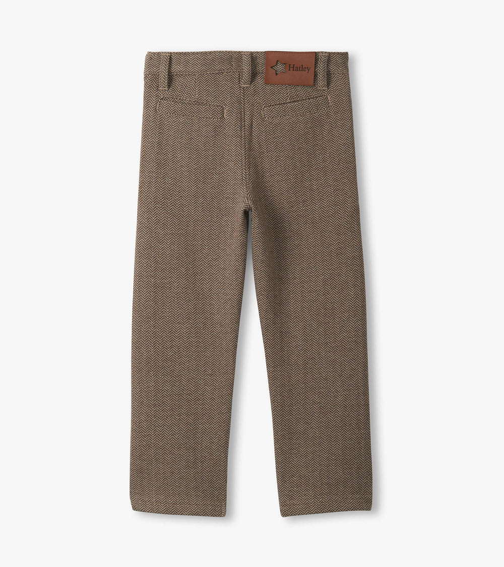 Boys Brown Sugar Herringbone Straight Leg Pants | Hatley US Boys