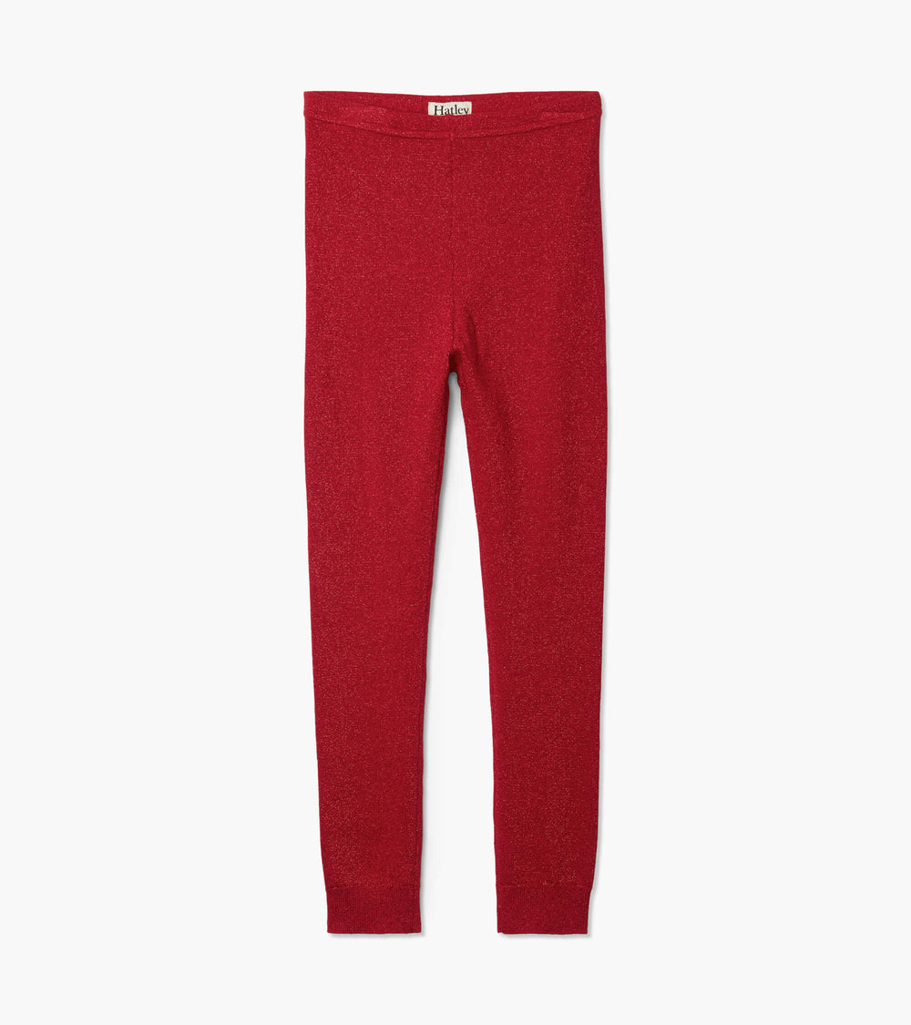 Girls Red Shimmer Knit Leggings | Hatley US Girls
