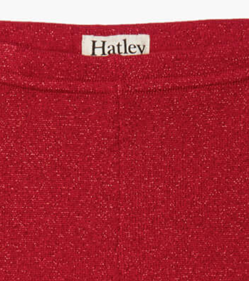 Girls Red Shimmer Knit Leggings | Hatley US Girls