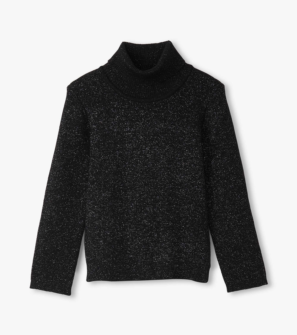 Girls Black Glitter Turtleneck | Hatley Girls