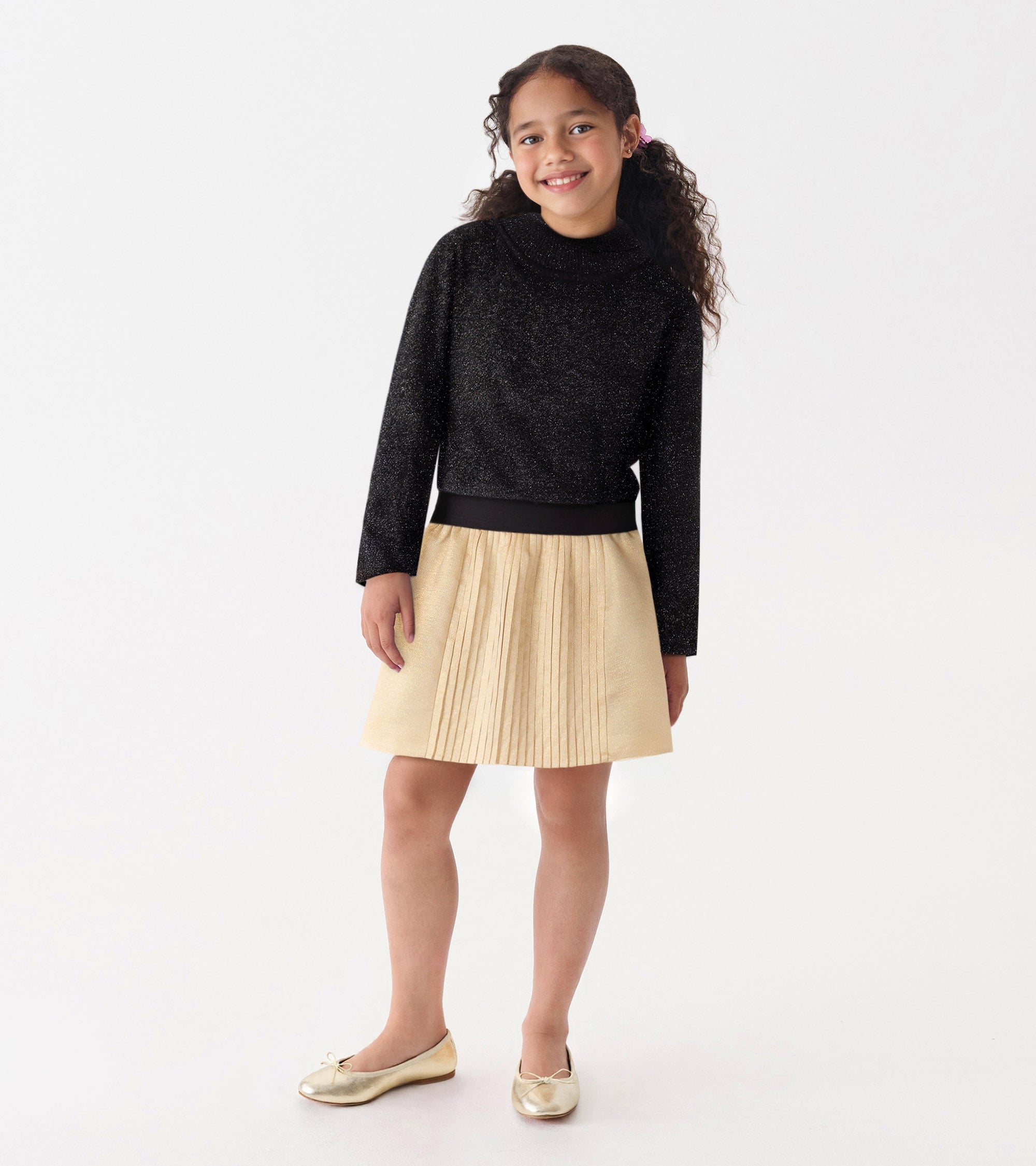 Girls Black Glitter Turtleneck | Hatley Girls