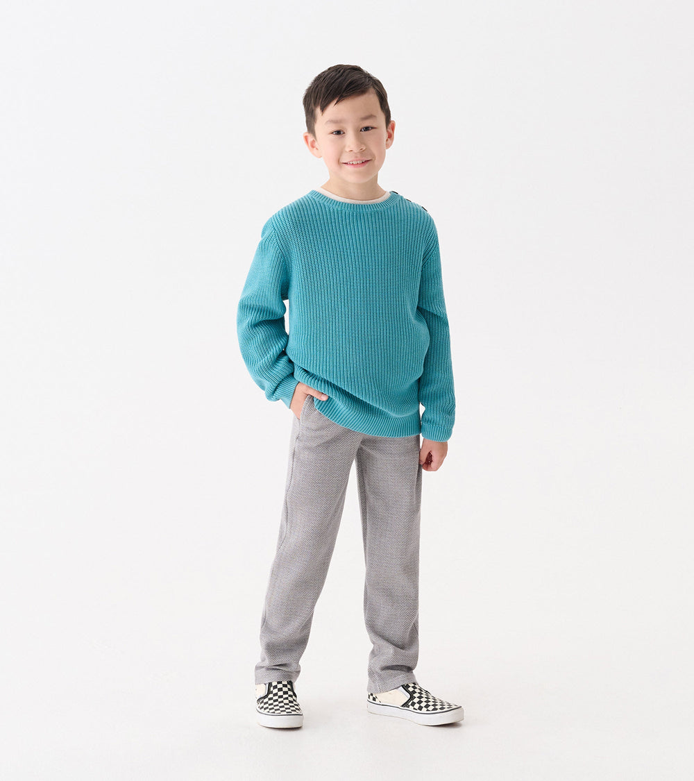 Boys Dark Grey Herringbone Straight Leg Pants | Hatley Discount Boys