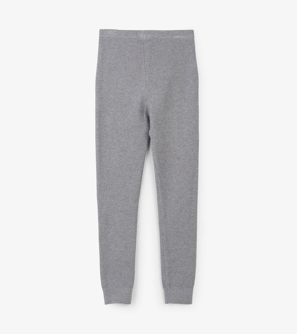 Girls Silver Shimmer Cable Knit Leggings | Hatley Girls