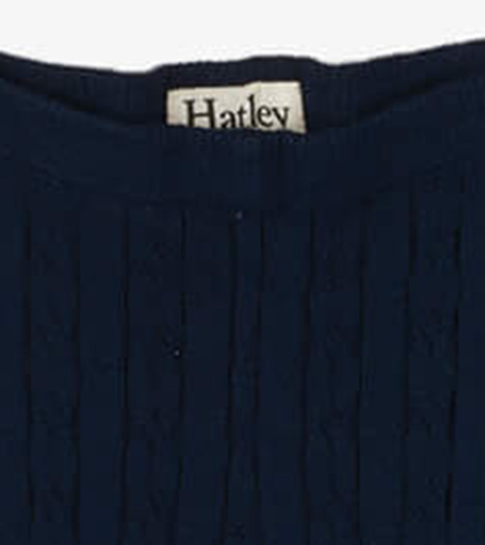 Girls Navy Cable Knit Tights | Hatley For Girls