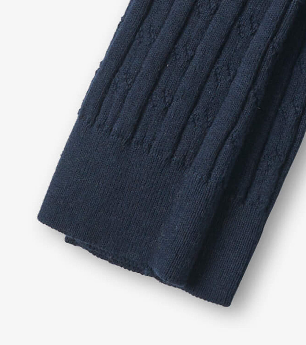 Girls Navy Cable Knit Tights | Hatley For Girls