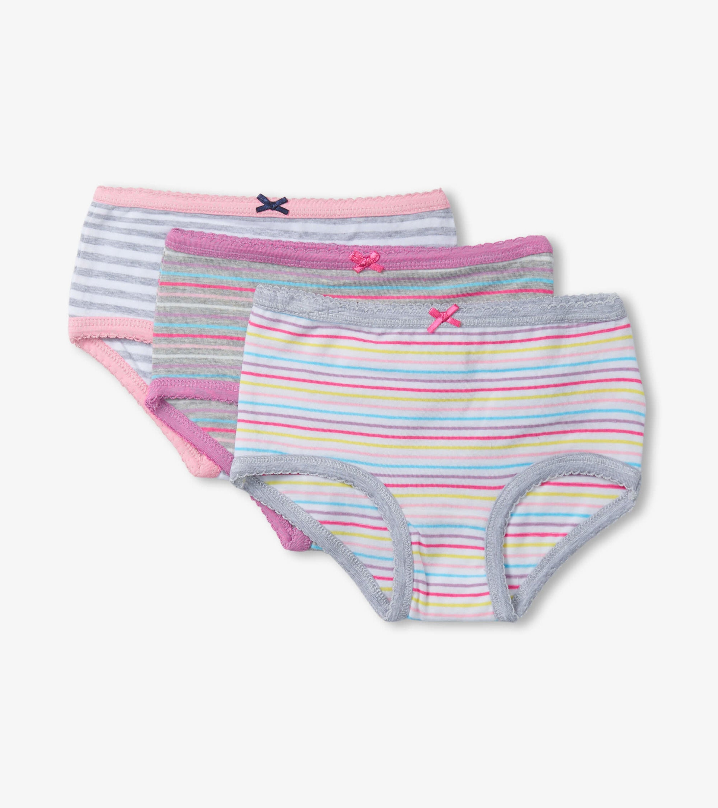 Girls Vibrant Stripes 3 Pack Hipster Underwear | Hatley Discount Girls