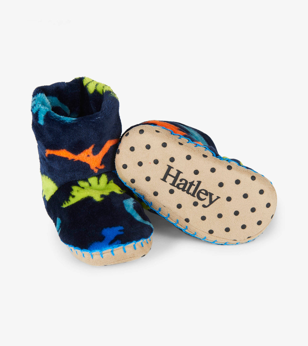 Boys Dino Herd Fleece Slippers | Hatley Outlet Boys