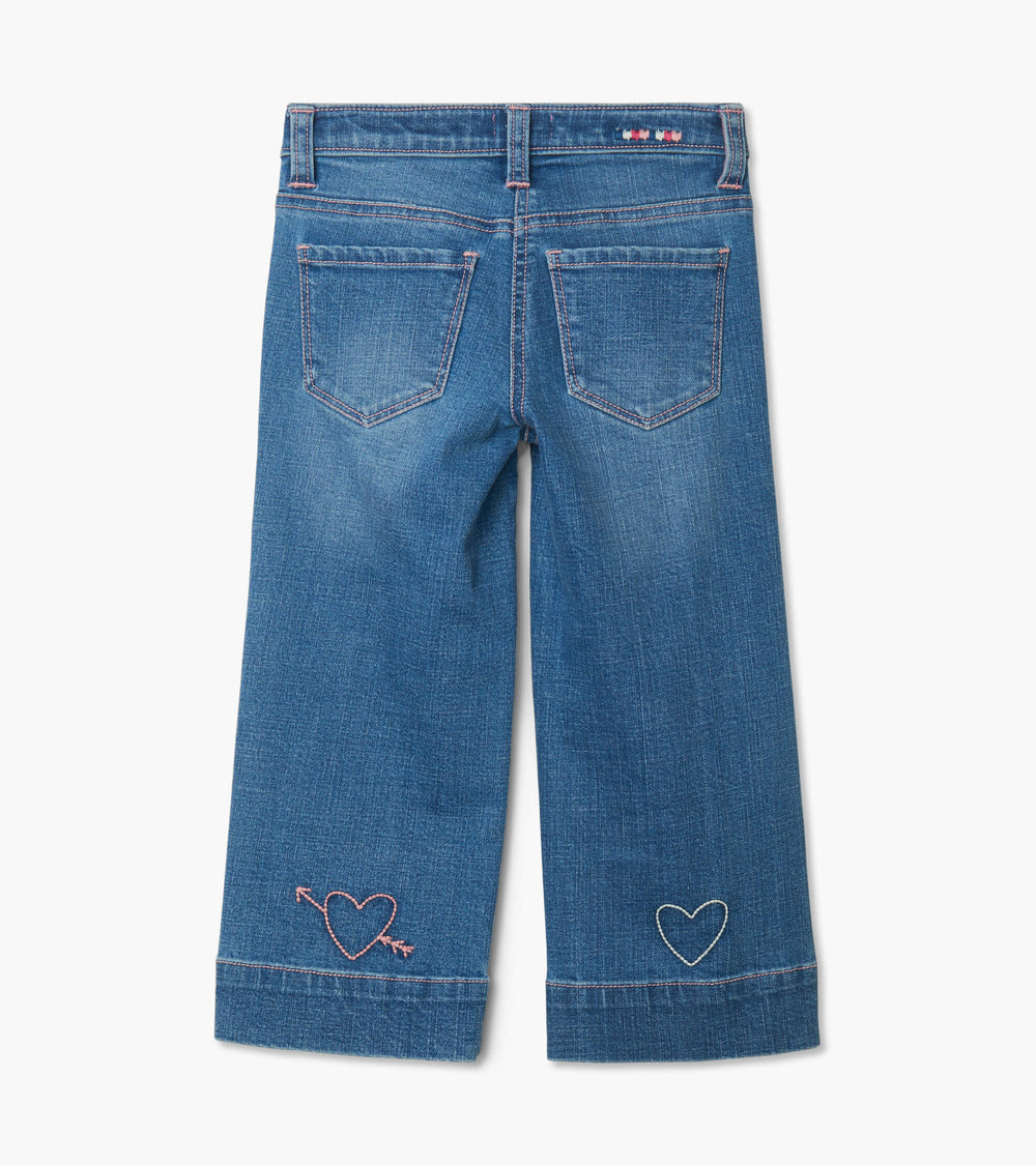 Girls Stretch Denim Wide Leg Pants | Hatley For Girls