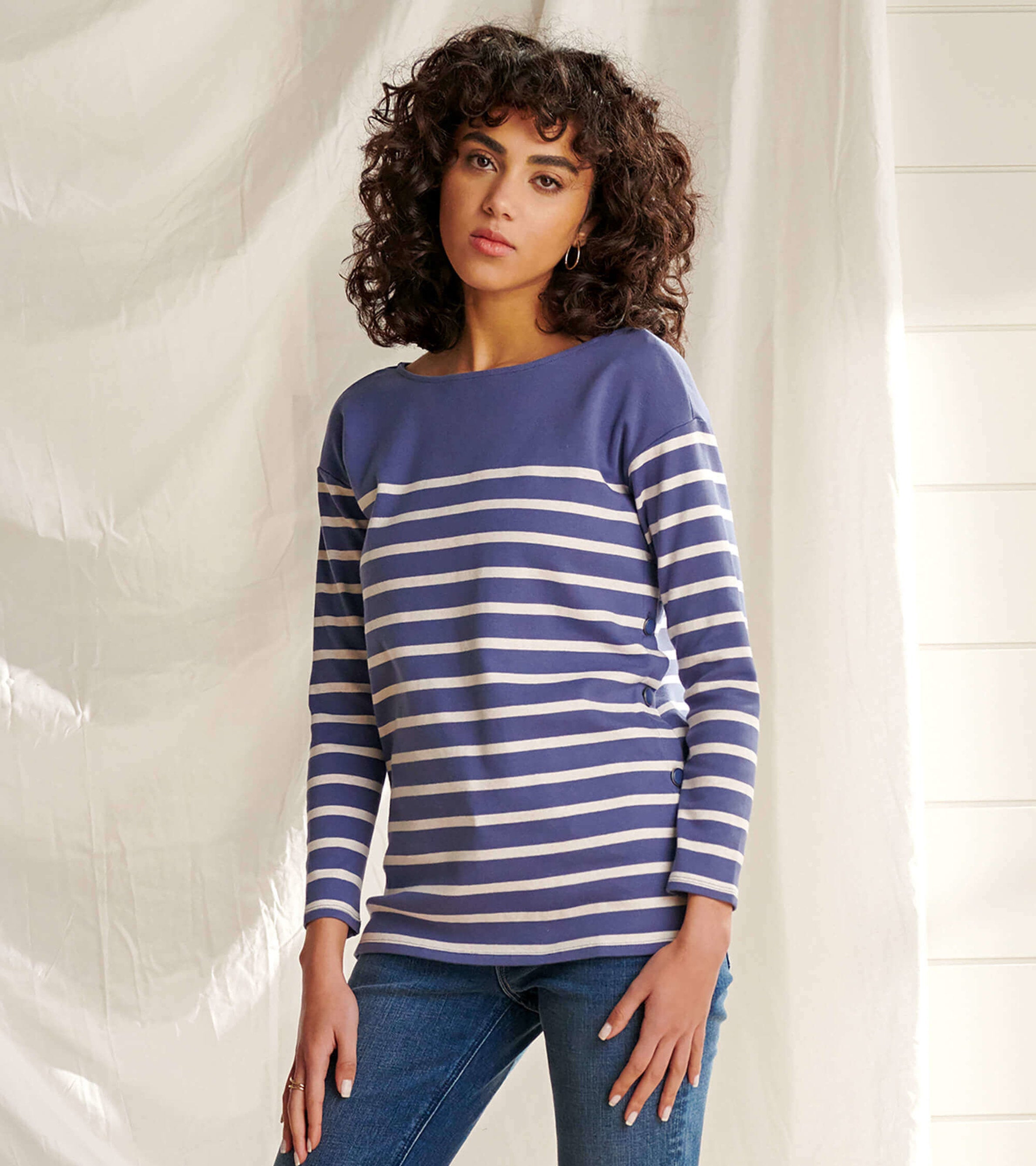 Ali Breton Top - Indigo Stripes | Hatley For Women