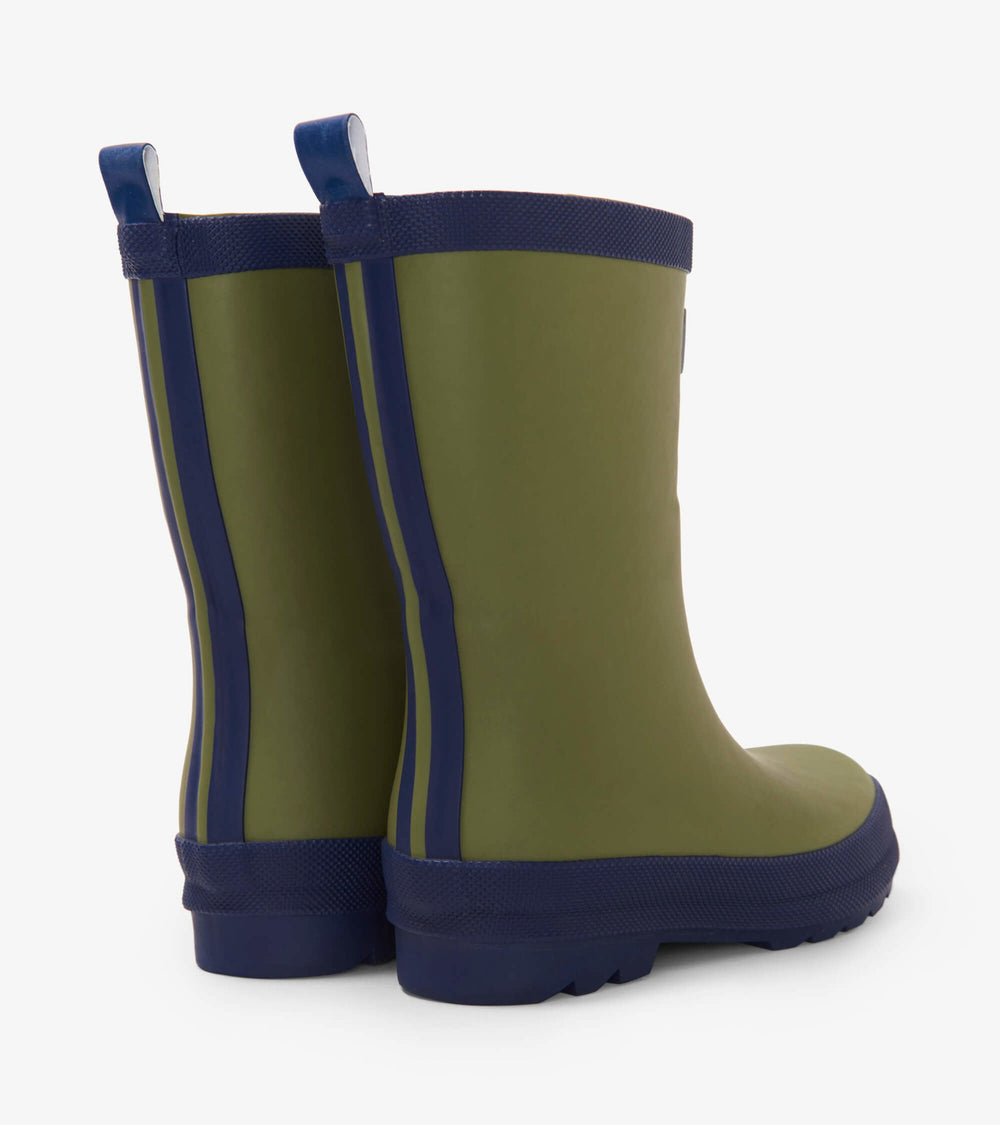 Kids Forest Green Matte Rain Boots | Hatley