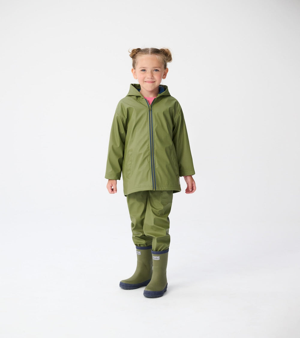 Kids Forest Green Matte Rain Boots | Hatley