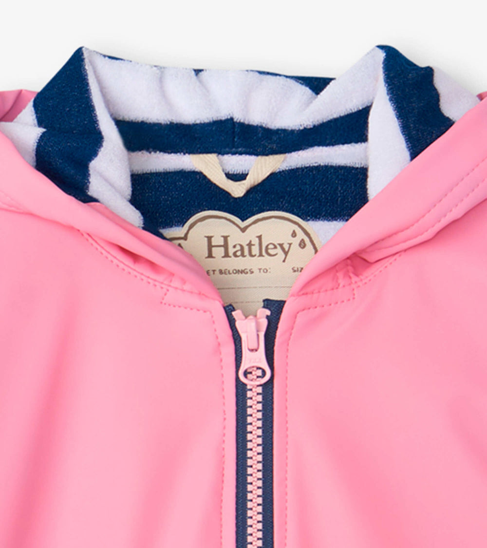 Girls Classic Pink Zip-Up Rain Jacket | Hatley Sale Girls