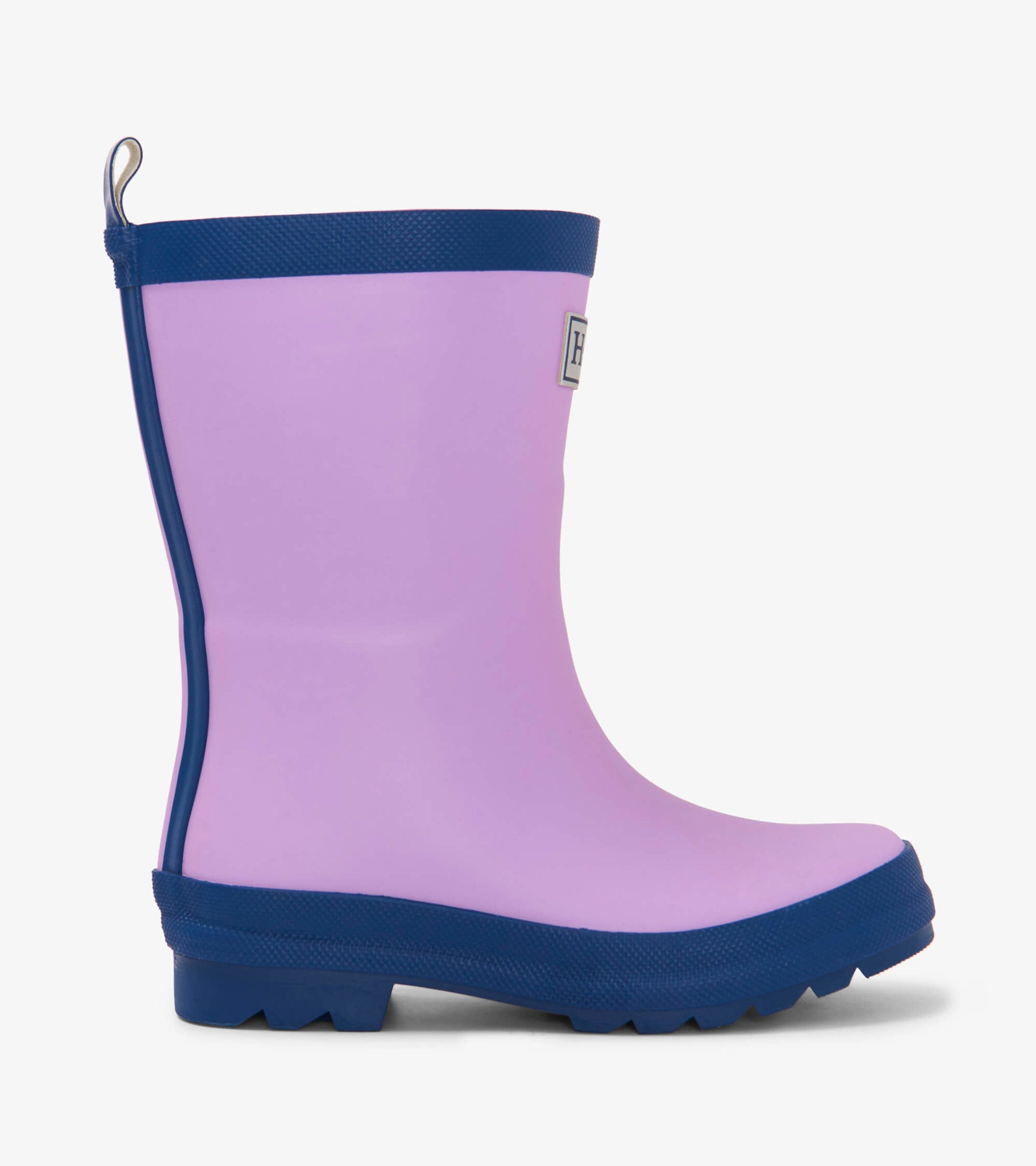 Kids Lilac And Navy Matte Rain Boots | Hatley Girls