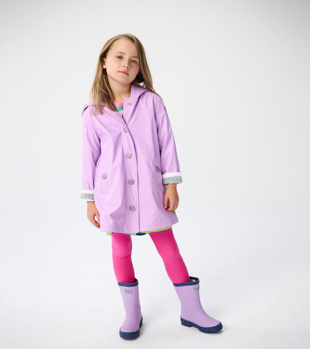 Kids Lilac And Navy Matte Rain Boots | Hatley Girls