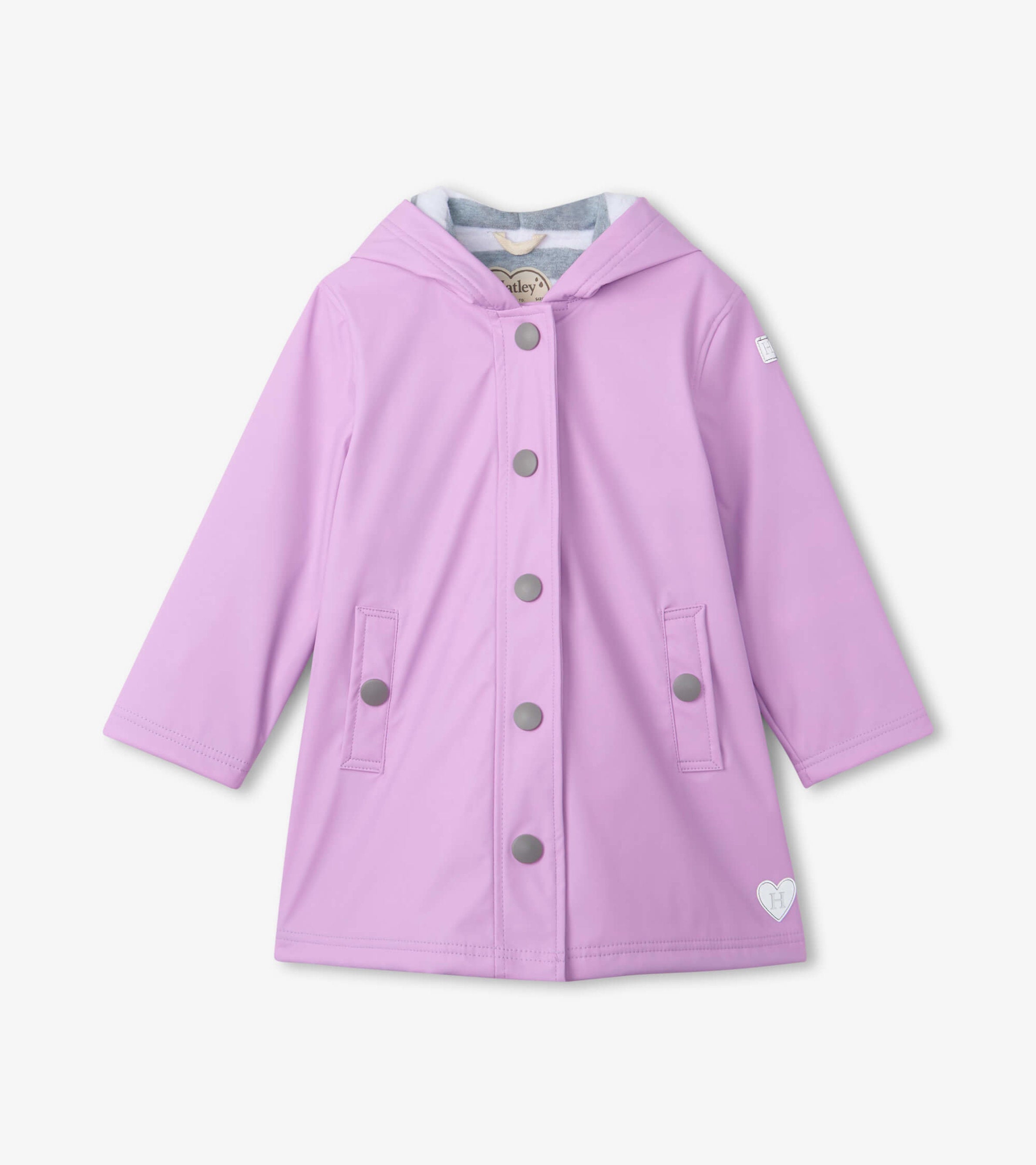 Girls Lilac Button-Up Rain Jacket | Hatley For Girls