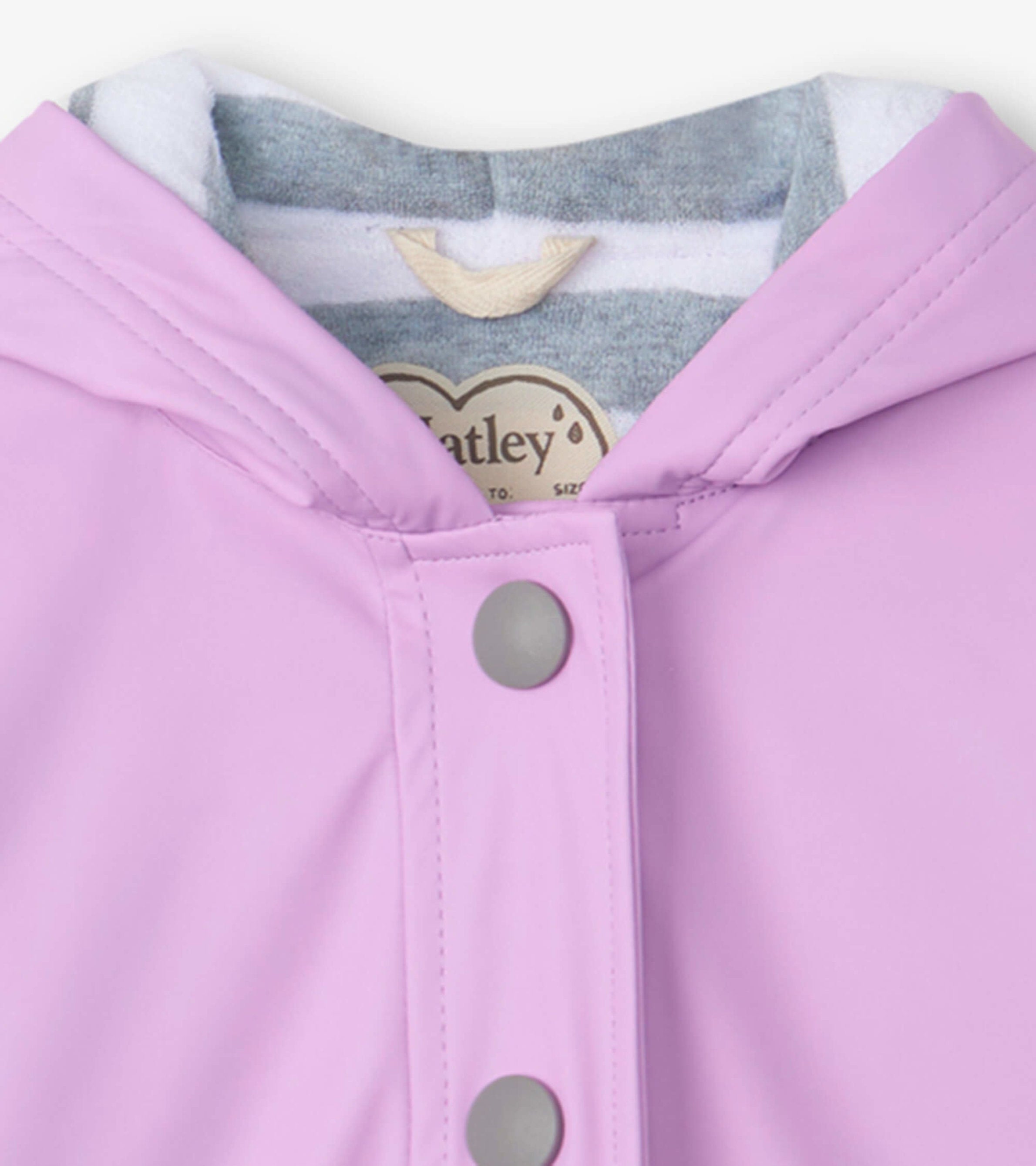 Girls Lilac Button-Up Rain Jacket | Hatley For Girls