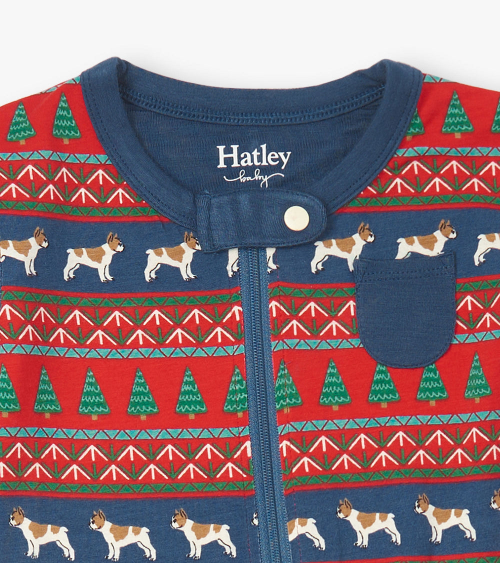 Baby Bulldog Fair Isle Bamboo Footed Sleeper | Hatley