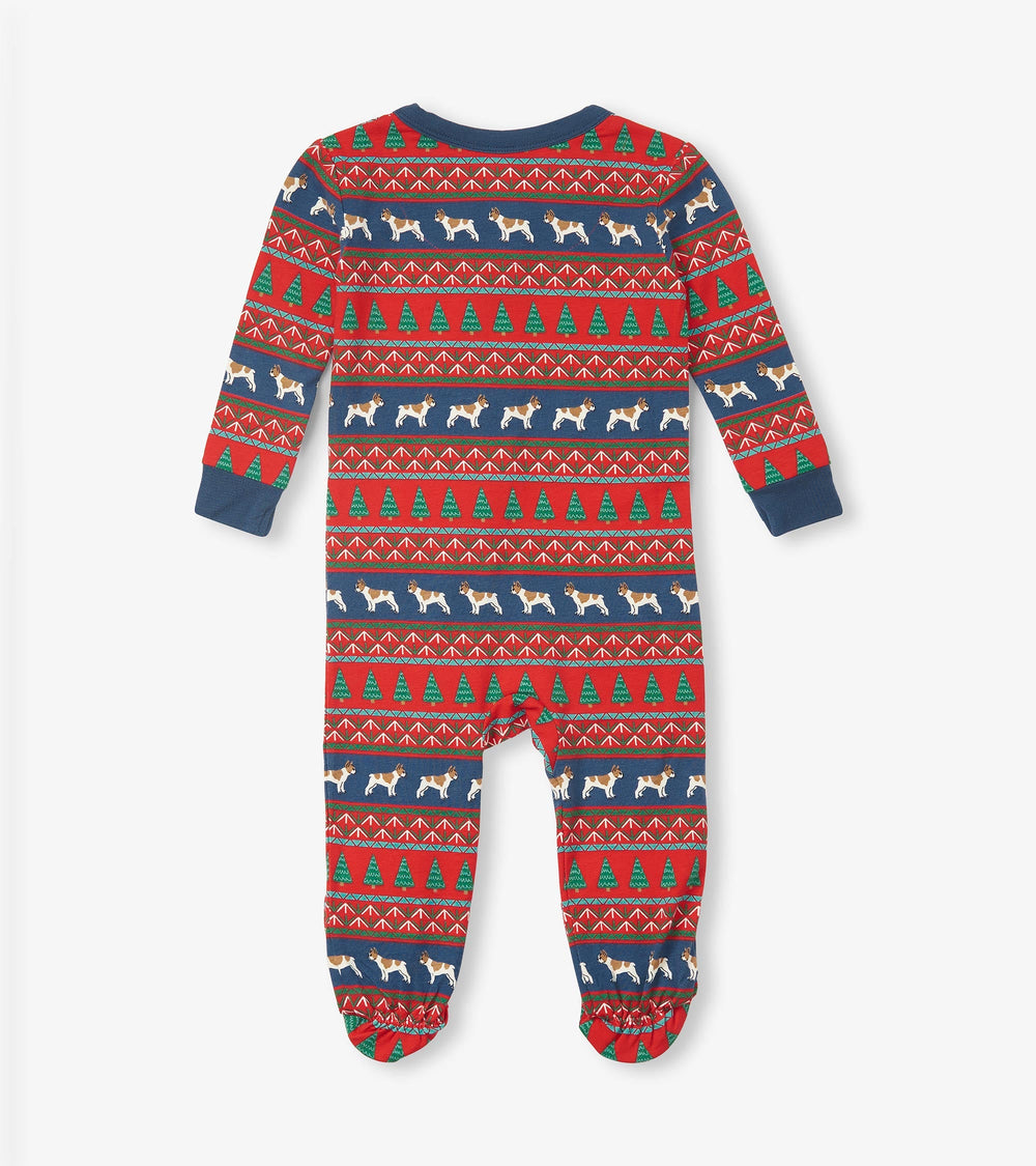 Baby Bulldog Fair Isle Bamboo Footed Sleeper | Hatley