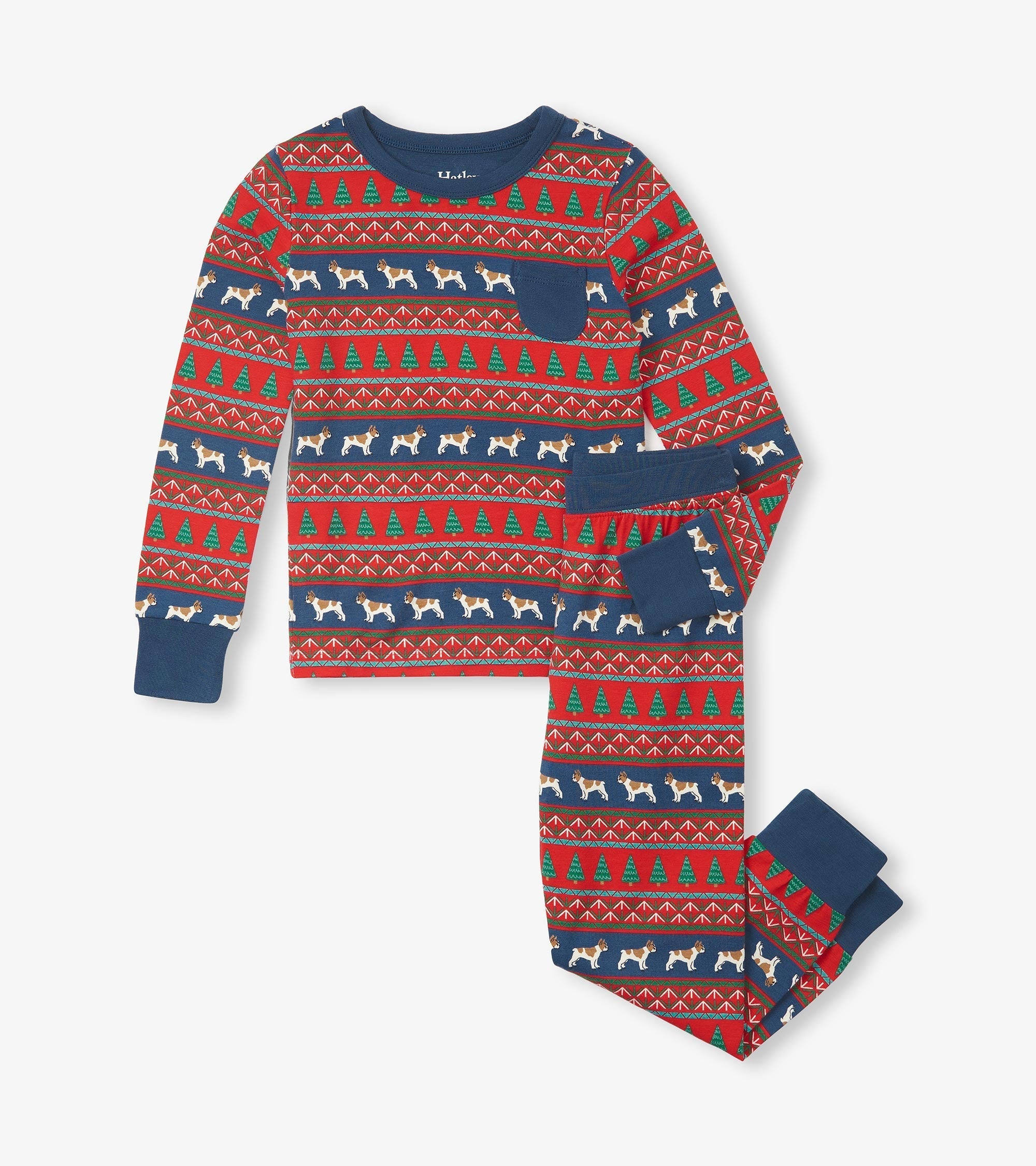 Boys Bulldog Fair Isle Bamboo Pajama Set | Hatley
